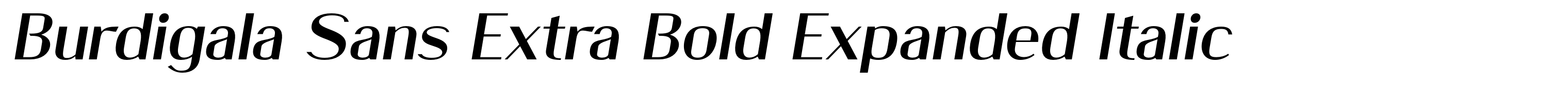 Burdigala Sans Extra Bold Expanded Italic